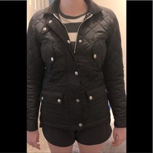 Lauren Ralph Lauren Black Quilted Coat Sz S